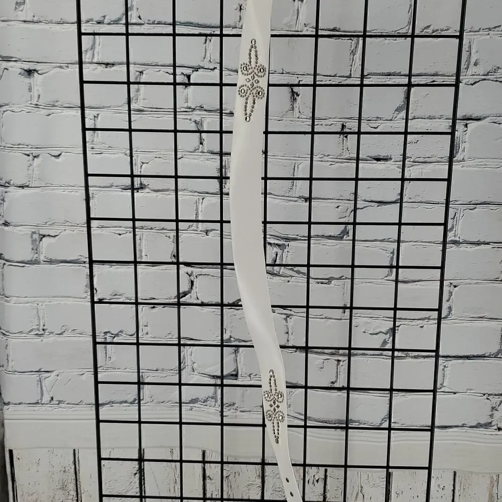 White Fancy Belt Size L 36-40 inches New